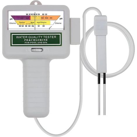 Testeur De Qualit D'Eau Pour Piscine, Mesure Du Ph Et Du Taux De Chlore, Haute Qualit, Portable, Blanc