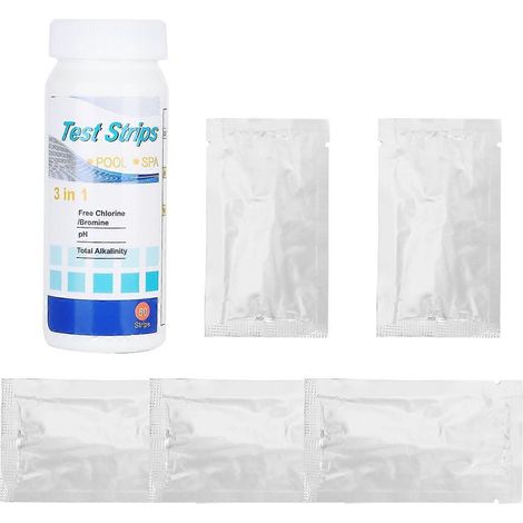Bandelettes De Test 3 En 1 Pour Piscine Et Spa : Testeur De Qualité De L’eau (chlore Libre, Brome, Ph, Alcalinité Totale), Kit Facile À Utiliser, 50 Bandelettes.