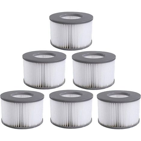Lot De 6 Cartouches Filtrantes - Surface Filtrante 4000 Cm² - Pour Piscine Gonflable Et Spa - 90 Ailettes - Compatible Modèles Delight Premium Elite Concept