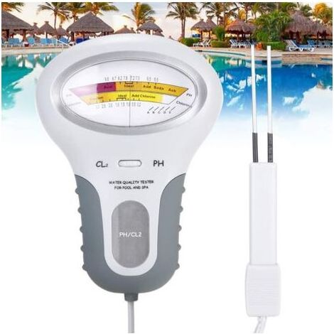 Testeur Eau Piscine - Ph Et Chlore - Écran Lcd - Résistant Aux Chocs - Pour Piscine Et Spa - 1 Pièce
