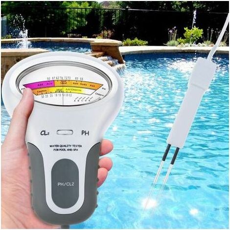 Testeur De Qualité D'Eau Piscine – Ph Et Chlore Électronique – Sonde 150 Mm – Câble 130 Mm – Pour Piscines Familiales