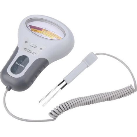 Analyseur Eau Spa - Testeur Ph Et Chlore Pour Piscine Familiale - Sonde Intégrée - 190 X 120 Mm - Alimentation Pile Aa - 1 Pièce