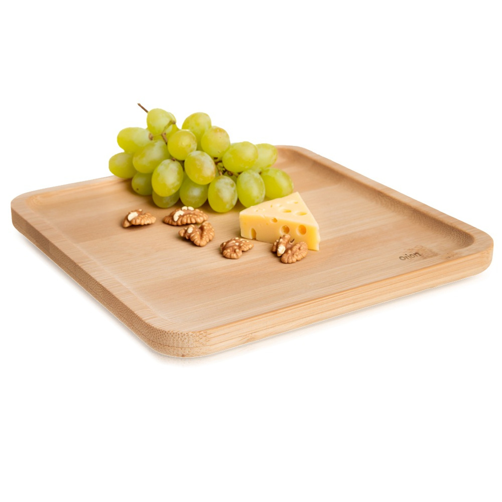 Dekorativer Quadratischer Snackteller Aus Bambus, 14 X 14 Cm