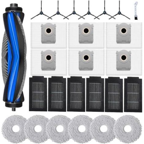 26 Kit Accessoires Pour Aspirateur Robot Ecovacs Deebot T50 Pro Omni/t50 Omni,1 Brosse Principale,6 Sacs À Poussière,6 Chiffons De Nettoyage,6 Filtres Hepa,6 Brosses Latérales,1 Outil