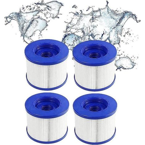Filtre De Rechange Pour Spa - - Lot De 4 - Pet Tissu Non Tissé - 105x60x82mm - Compatible Aqua Spa