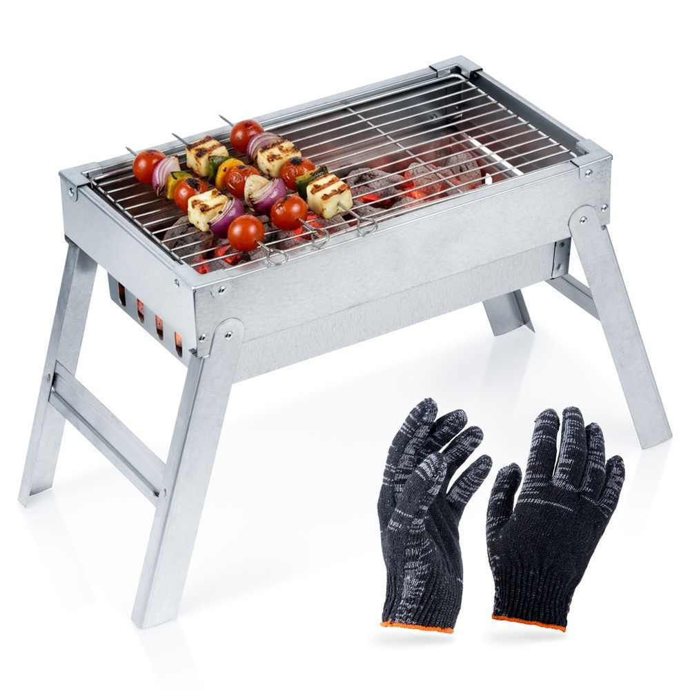 Tragbarer, Faltbarer Holzkohlegrill Aus Stahl, 46 X 21 X 27 Cm