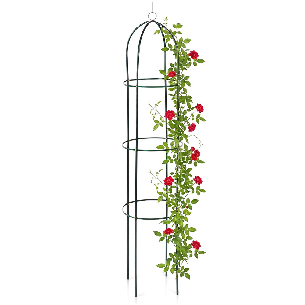 Gartenpergola-obelisk, Metall, Grün, 36 X 36 X 194 Cm