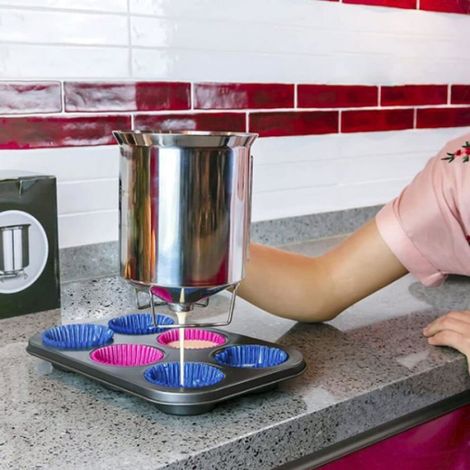 Teigportionierer Aus Edelstahl – Diy-werkzeug Zum Backen Von Kuchen Und Pfannkuchen – 900 Ml