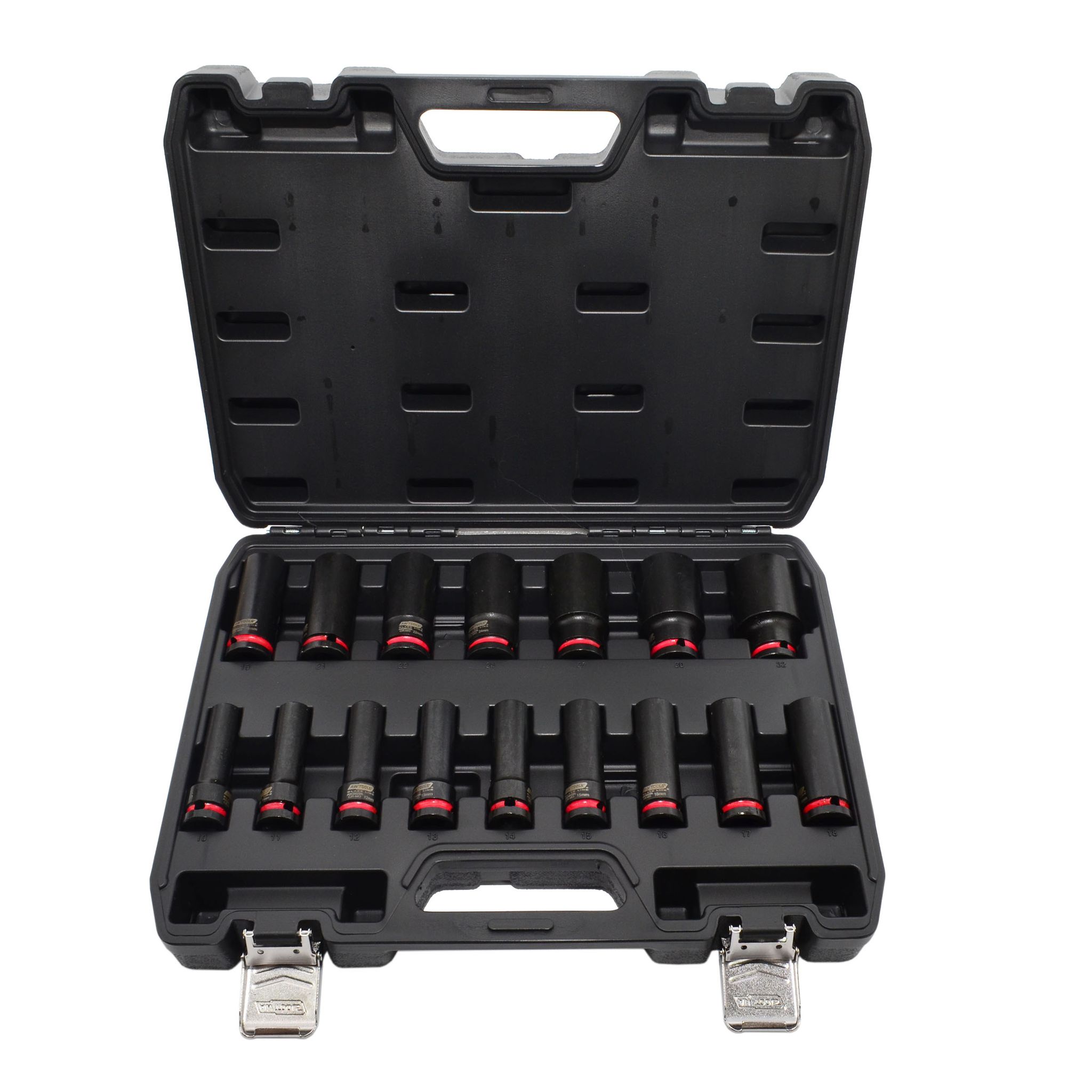 Awtools Black Line 1/2"-schlagschrauber-steckschlüsselsatz, Kurz Und Lang, 8-32 Mm, 35-teilig