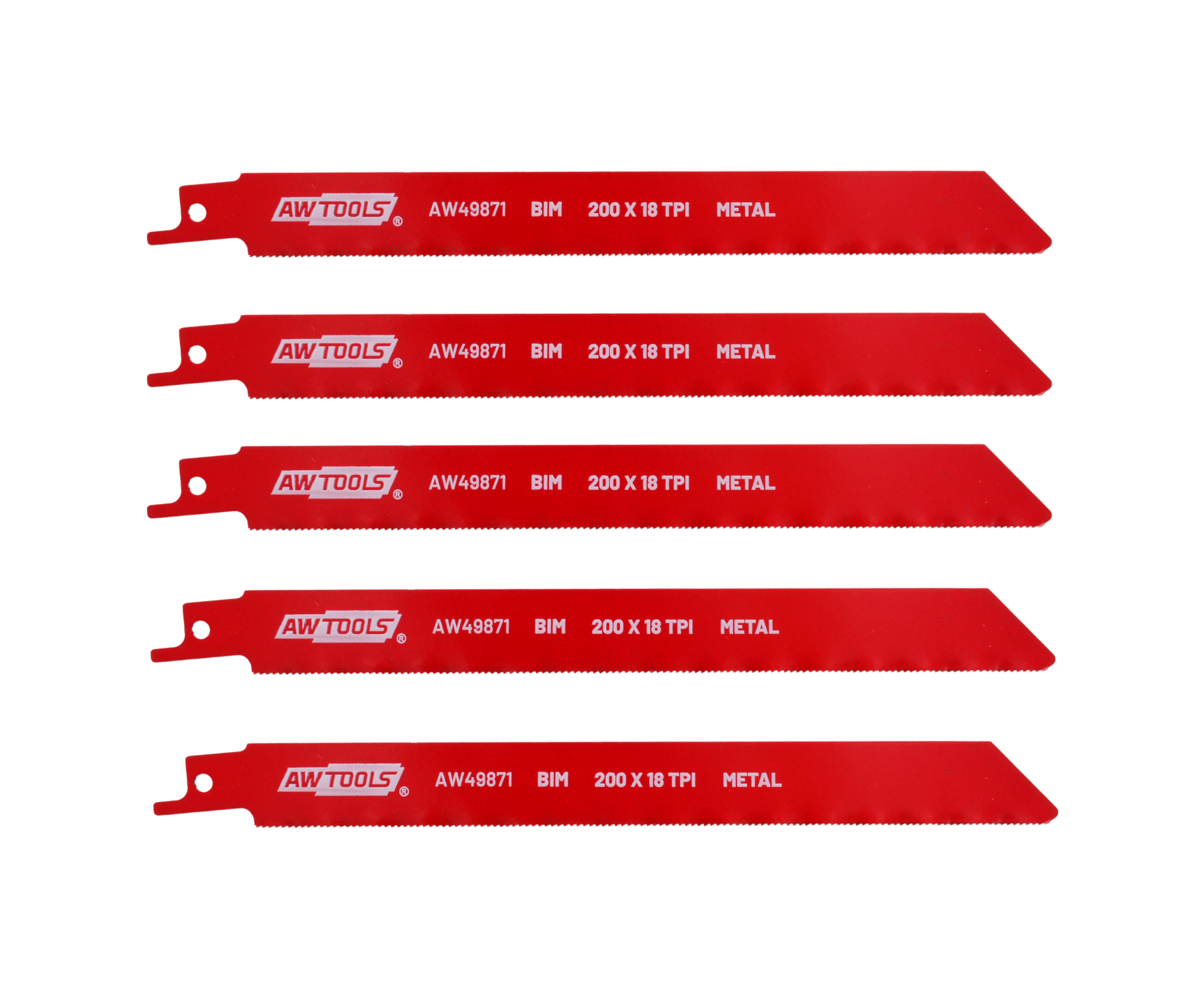 Bimetall-sägeblatt Für Metall, Awtools S 200 Mm, 18 Zähne/zoll, 5 Stück