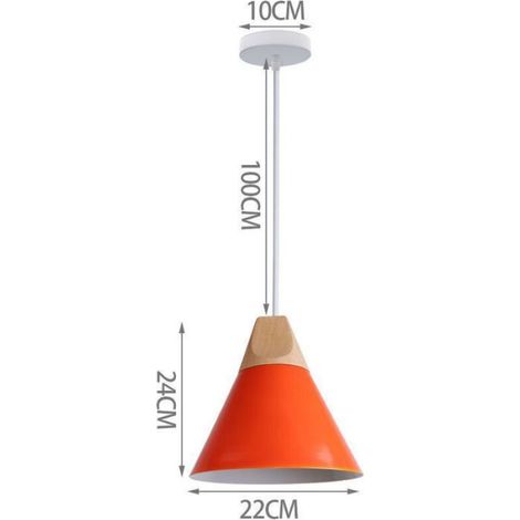Femeo Kreative Industrie-pendelleuchte Aus Massivholz Für Schlaf- Oder Wohnzimmer - Dekorativer Kronleuchter (orange)