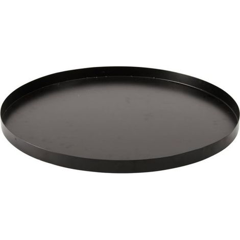 Runde Grundplatte – 1 Stück – Flexibler Stahl – 3 Cm Erhöhter Rand – Für Tore Und Zäune – Schwarz, Ø 59,5 Cm, Umd Musical