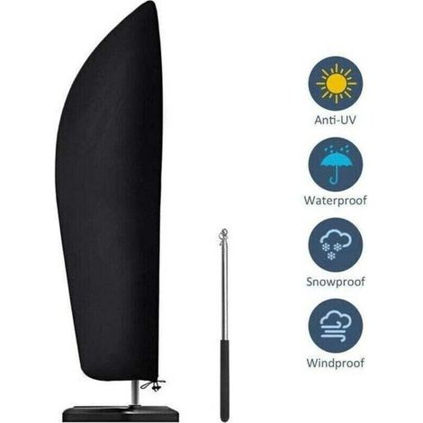 Schutzhülle Für Freiarmige Regenschirme Mit Einem Durchmesser Von 2 Bis 4 M – Wasserdichtes 210d Oxford-gewebe – Uv-beständig – Maße: 265 X 40/70/50 Cm