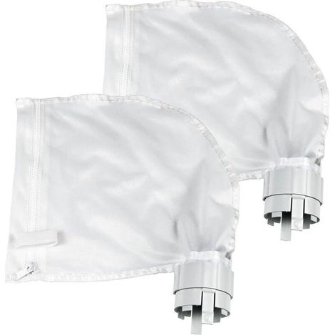 Sac Filtrant Piscine - Maille Nylon Tissée Serrée - Compatible Polaris 360 Et 380 - Fermeture Éclair Réglable - Lot De 2