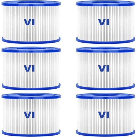 6pcs Filtre De Nettoyage De Piscine，filtre Piscine Pour Bestway 58323, Résistant À La Corrosion, Capacité De Rétention De La Saleté