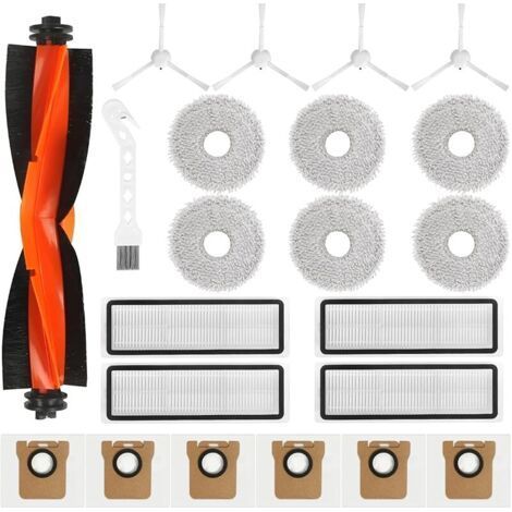 Kit 22 Accessoires Pour Xiaomi X20+ Robot Aspirateur 6 Sac + 1 Brosse + 6 Chiffons + 4 Filtres Hepa + 4 Brosses Latérales + 1 Brosse De Nettoyage