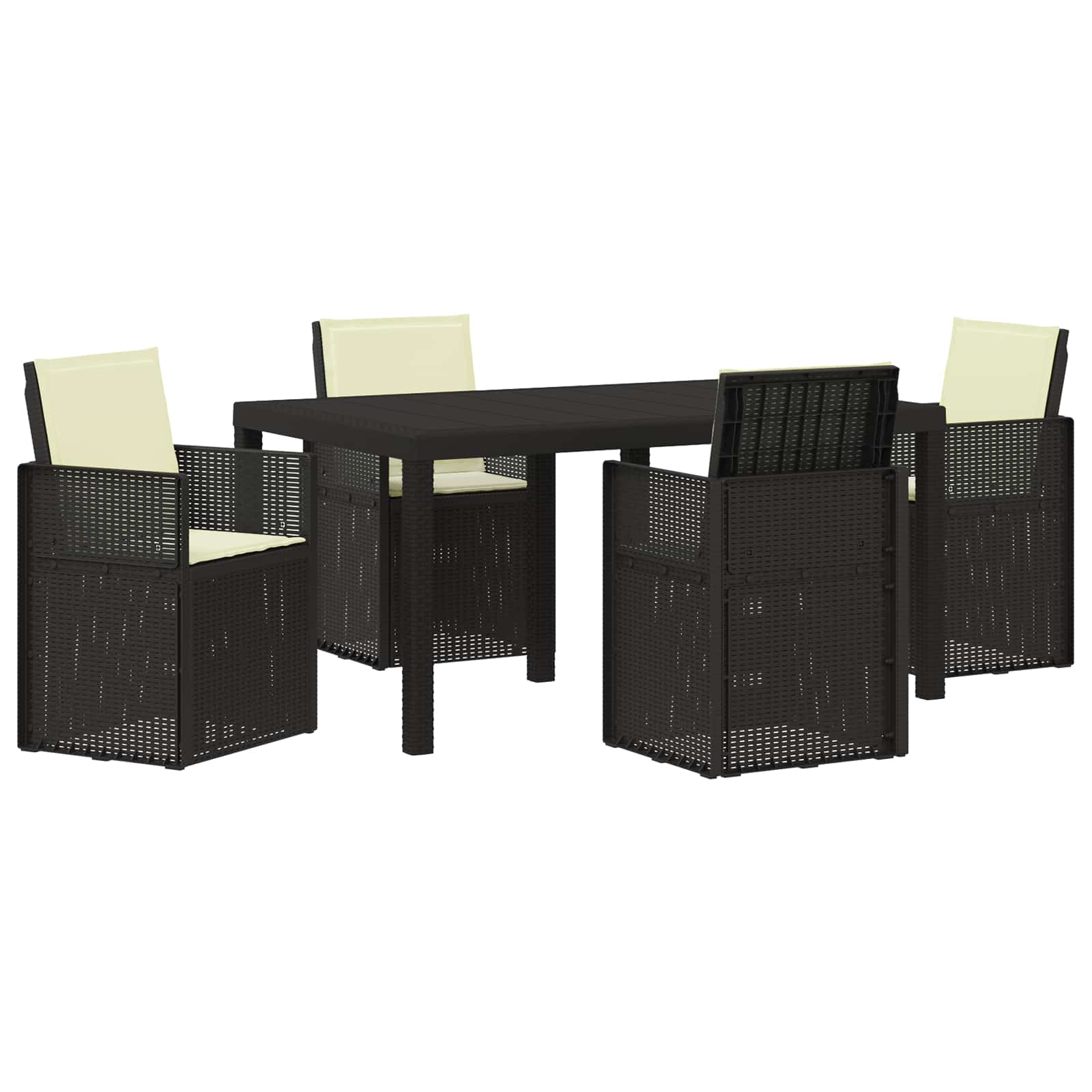 Maison Exclusive - Garten Essgruppe 5 Stk. 4-sitzer Anthrazit Und