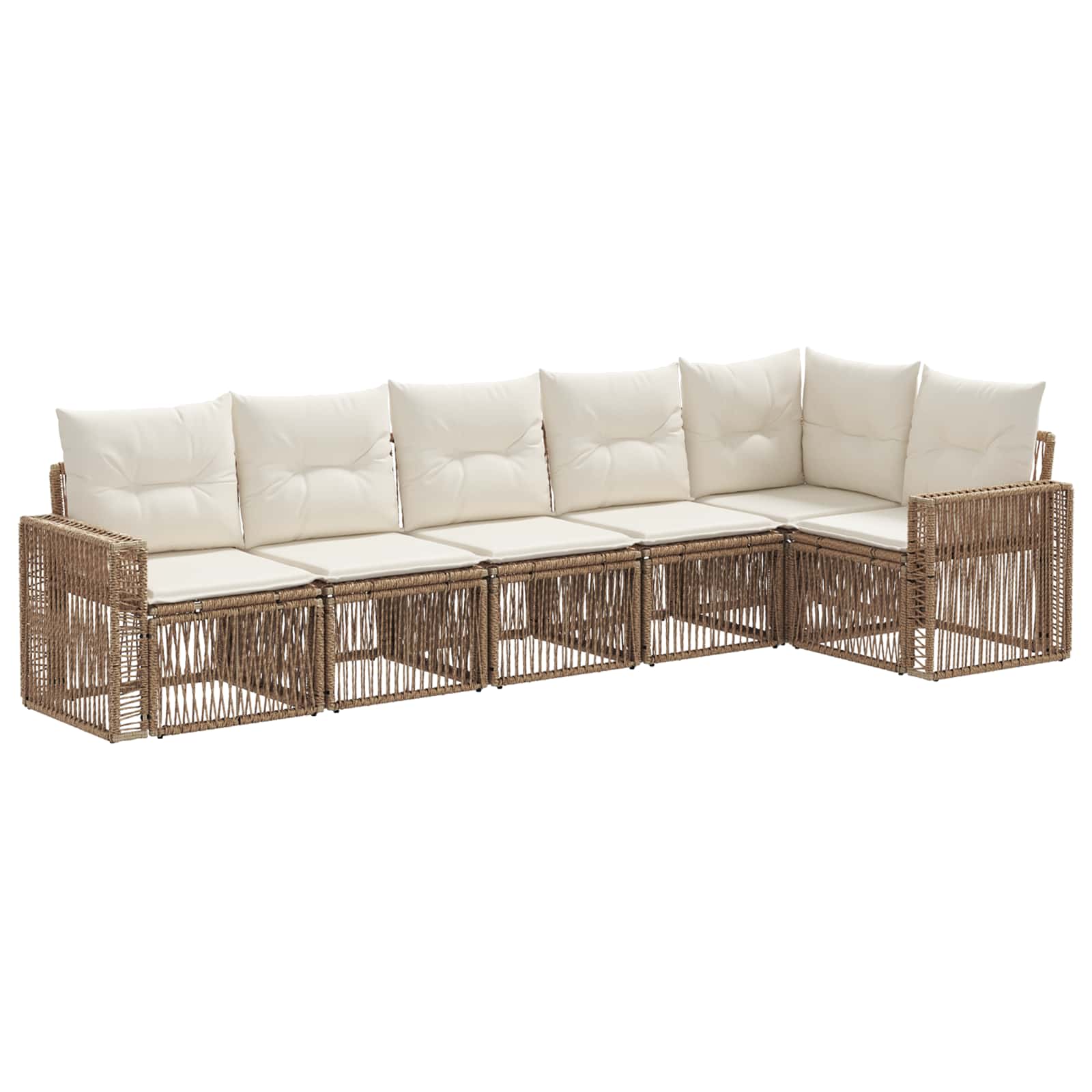 Maison Exclusive - Gartensofa-set 6 Stk. 6-sitzer Beige Und Creme