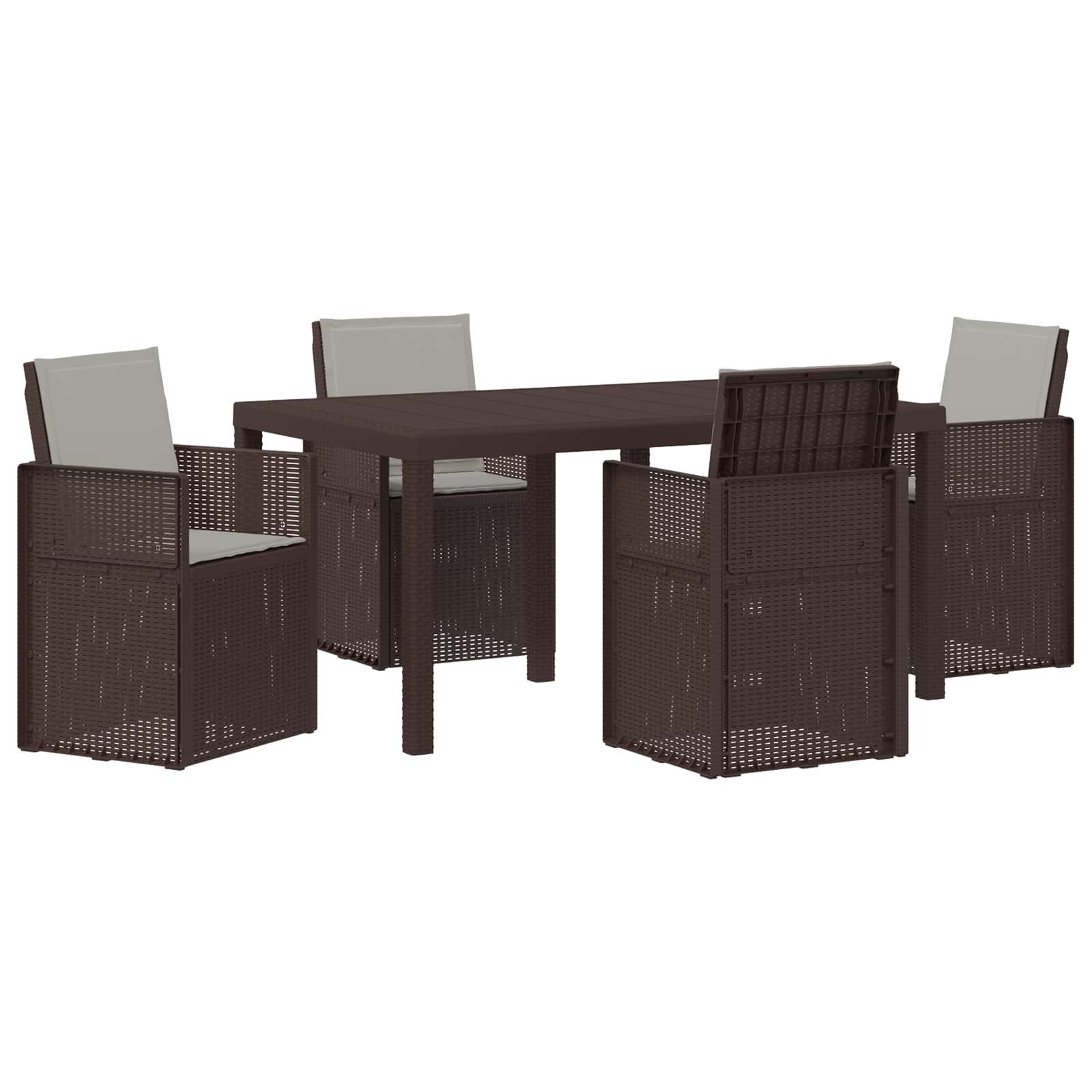 Maison Exclusive - Garten Essgruppe 5 Stk. 4-sitzer Braun Und Hel