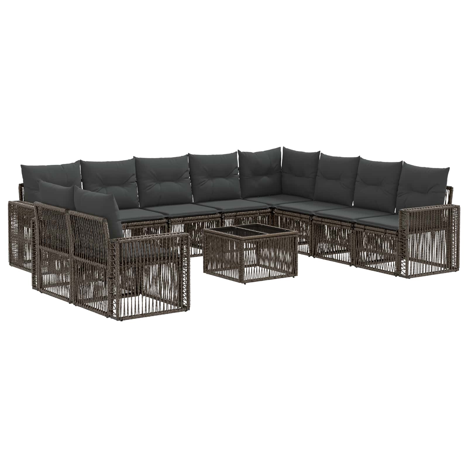 Maison Exclusive - Gartensofa-set 11 Stk. 10-sitzer Grau Und Dunk