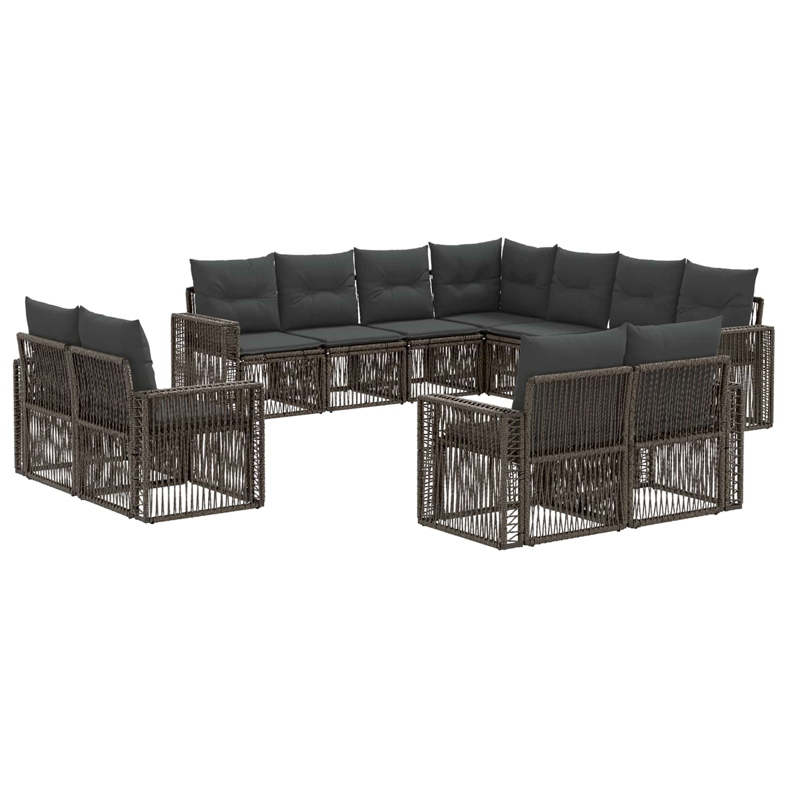 Maison Exclusive - Gartensofa-set 11 Stk. 11-sitzer Grau Und Dunk