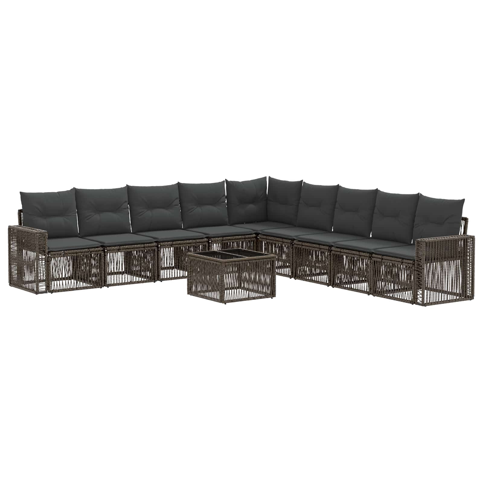 Maison Exclusive - Gartensofa-set 10 Stk. 9-sitzer Grau Und Dunke