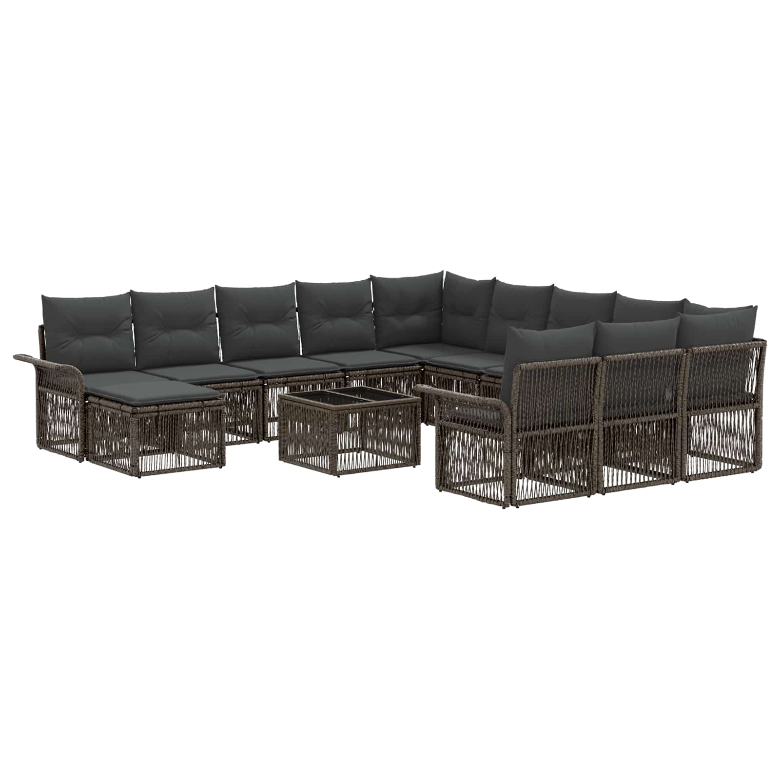 Maison Exclusive - Gartensofa-set 13 Stk. 12-sitzer Grau Und Dunk