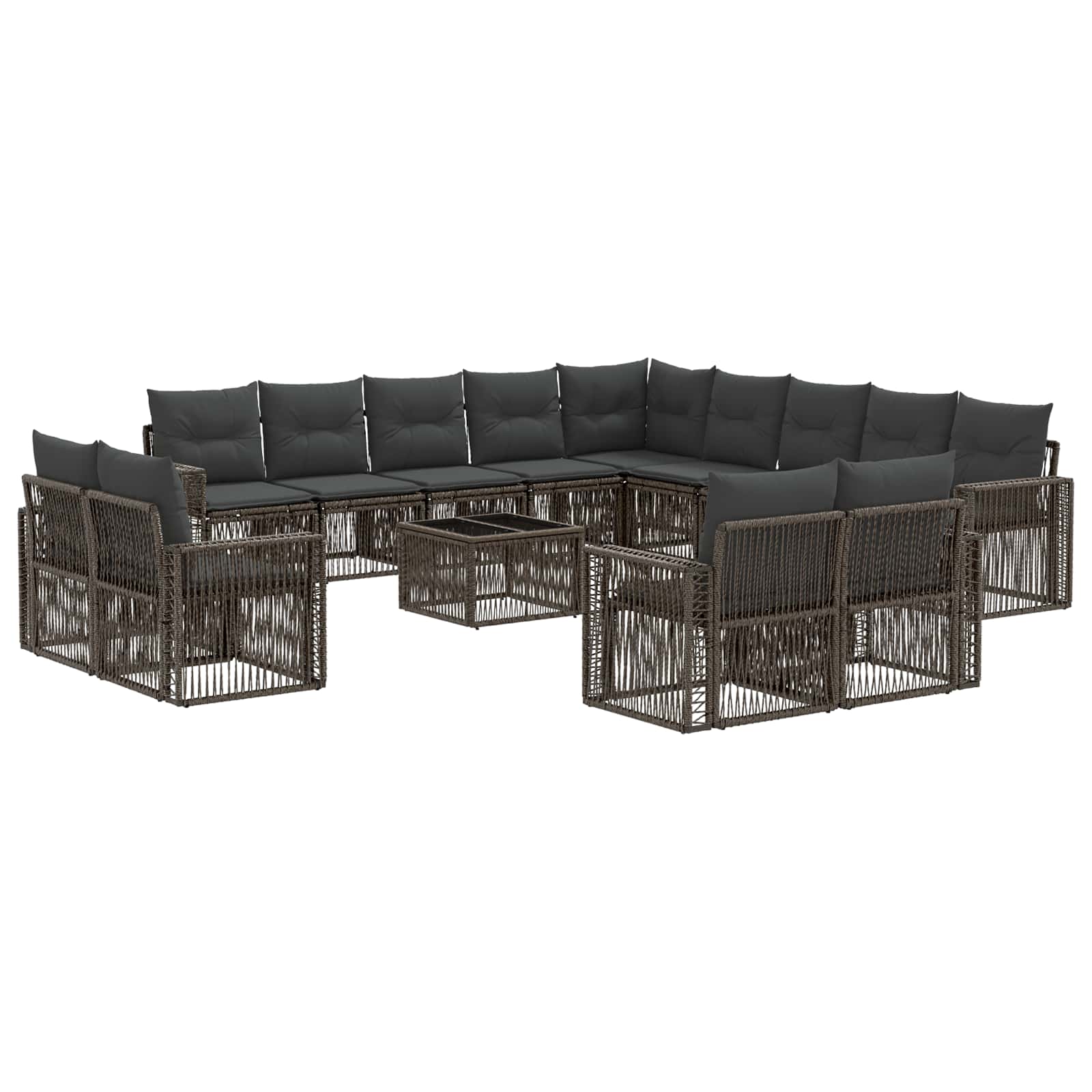 Maison Exclusive - Gartensofa-set 14 Stk. 13-sitzer Grau Und Dunk