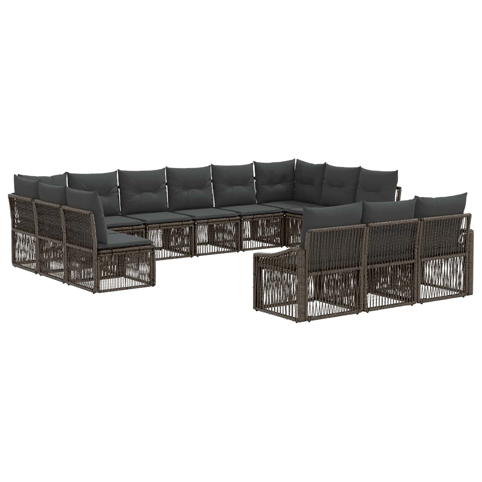 Maison Exclusive - Gartensofa-set 13 Stk. 13-sitzer Grau Poly-rat