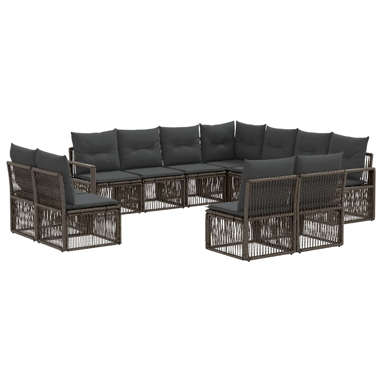 Maison Exclusive - Gartensofa-set 11 Stk. 11-sitzer Grau Poly-rat