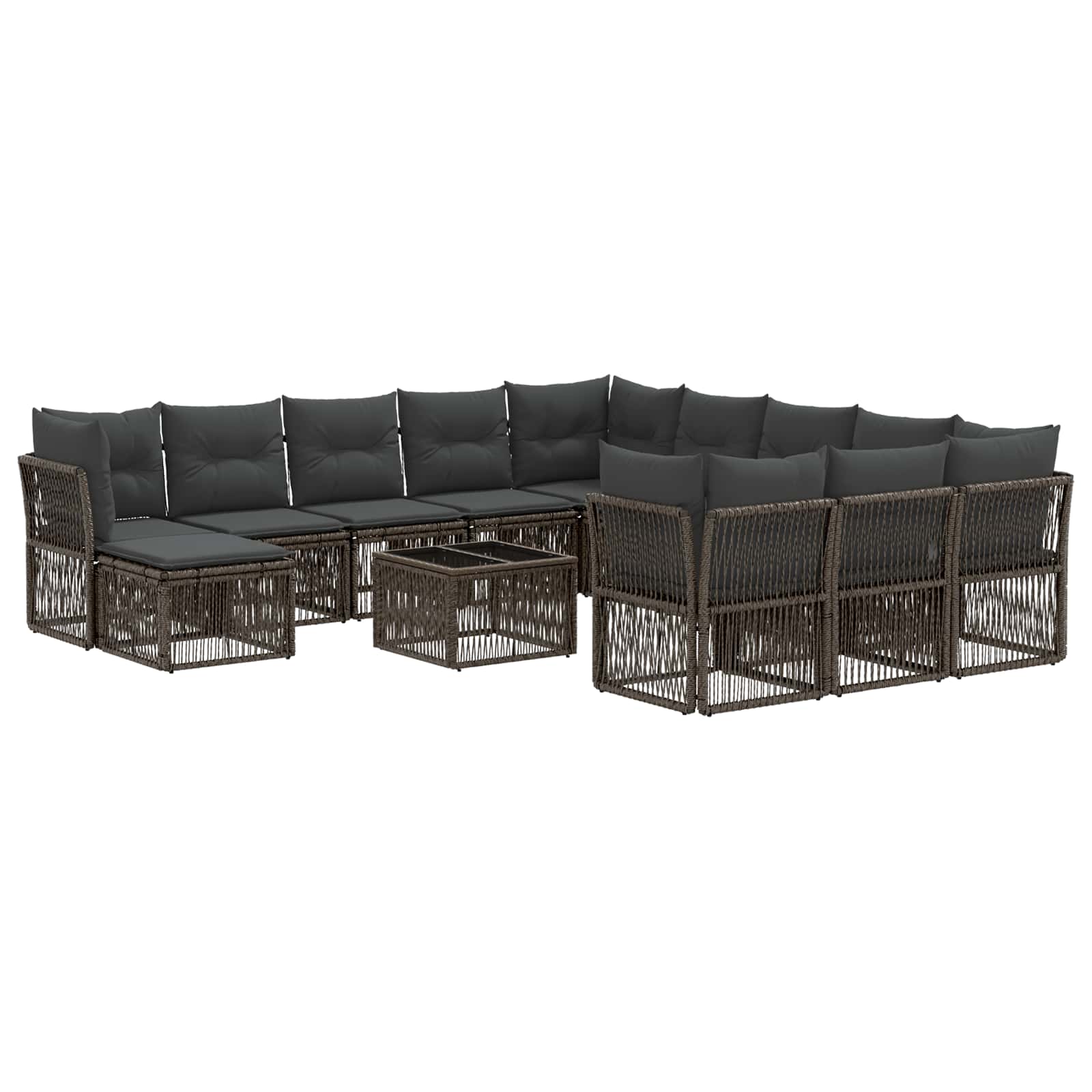 Maison Exclusive - Gartensofa-set 13 Stk. 12-sitzer Grau Poly-rat