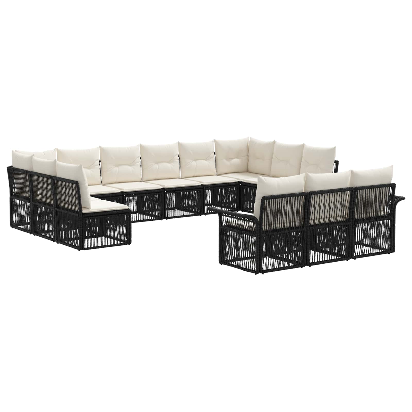 Maison Exclusive - Gartensofa-set 13 Stk. 13-sitzer Schwarz Poly-