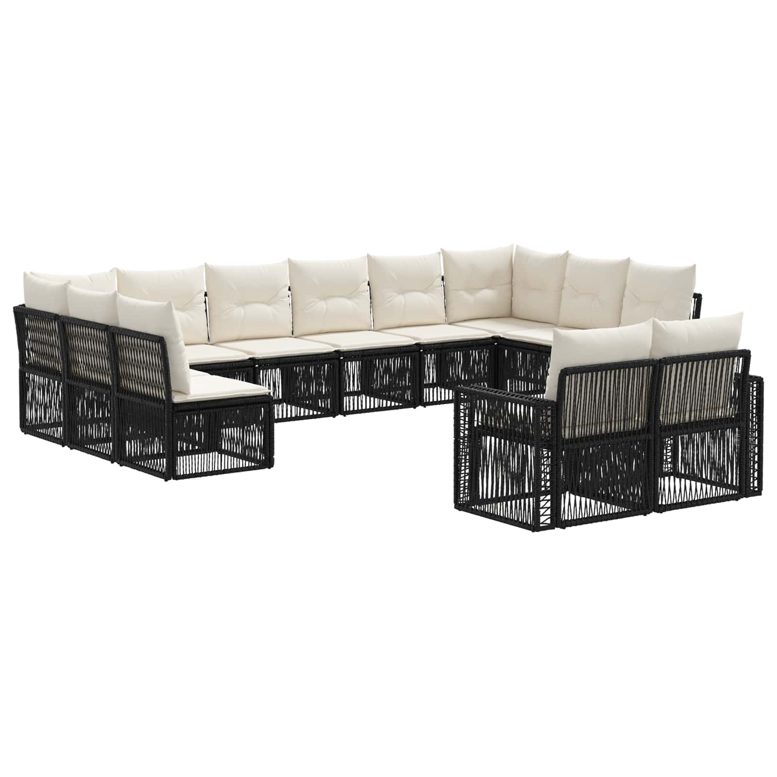 Maison Exclusive - Gartensofa-set 12 Stk. 12-sitzer Schwarz Und C