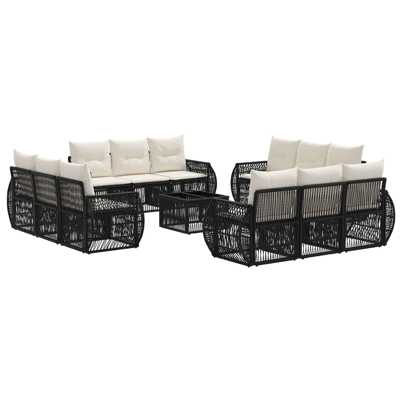 Maison Exclusive - Gartensofa-set 13 Stk. 12-sitzer Schwarz Und C