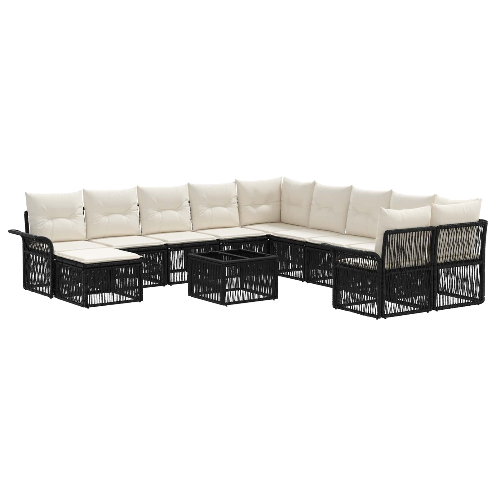 Maison Exclusive - Gartensofa-set 12 Stk. 11-sitzer Schwarz Und C