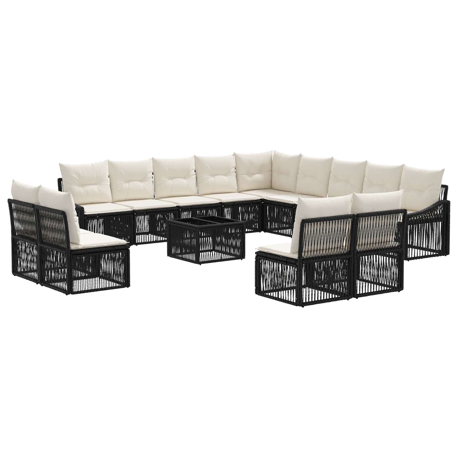 Maison Exclusive - Gartensofa-set 14 Stk. 13-sitzer Schwarz Poly-