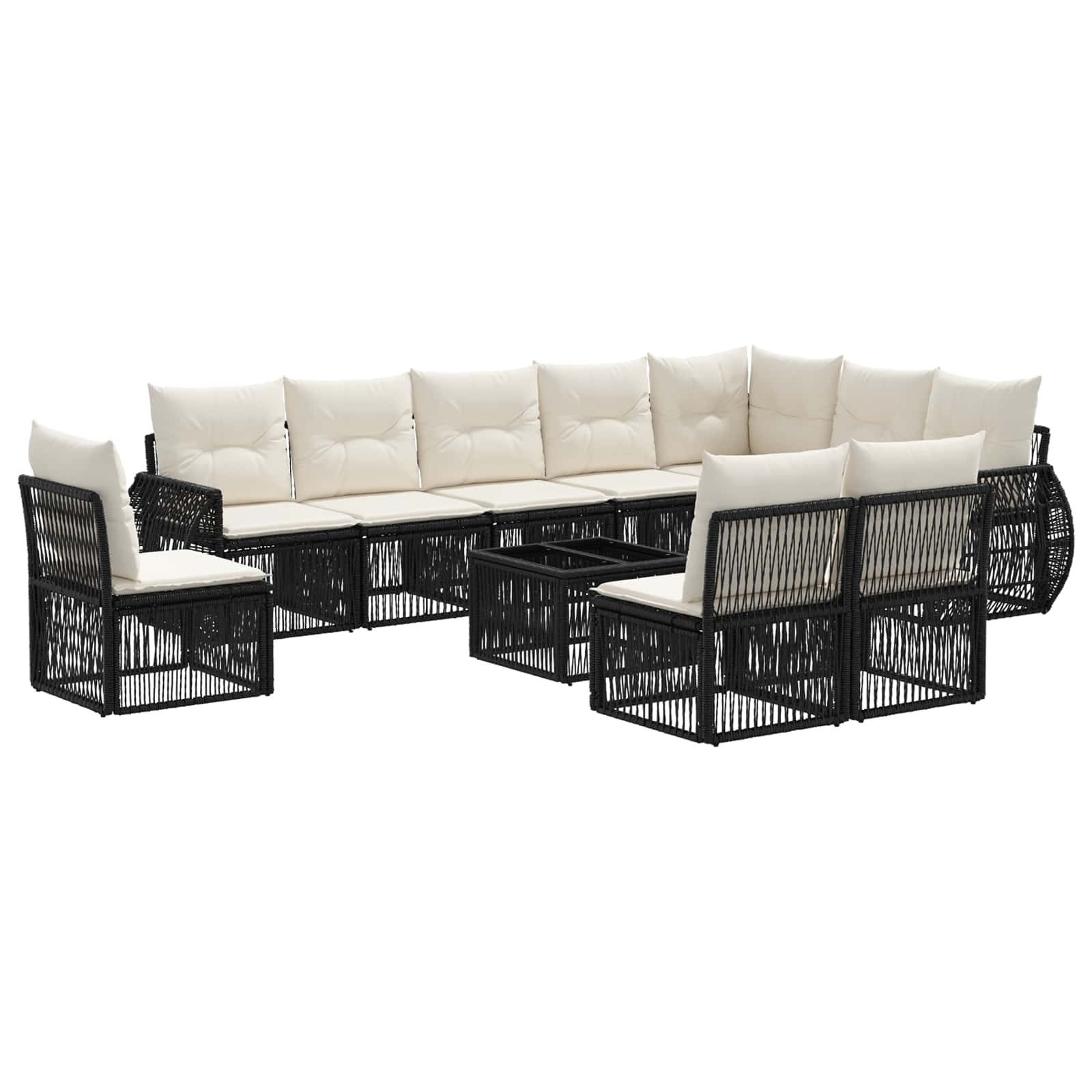 Maison Exclusive - Gartensofa-set 11 Stk. 10-sitzer Schwarz Und C
