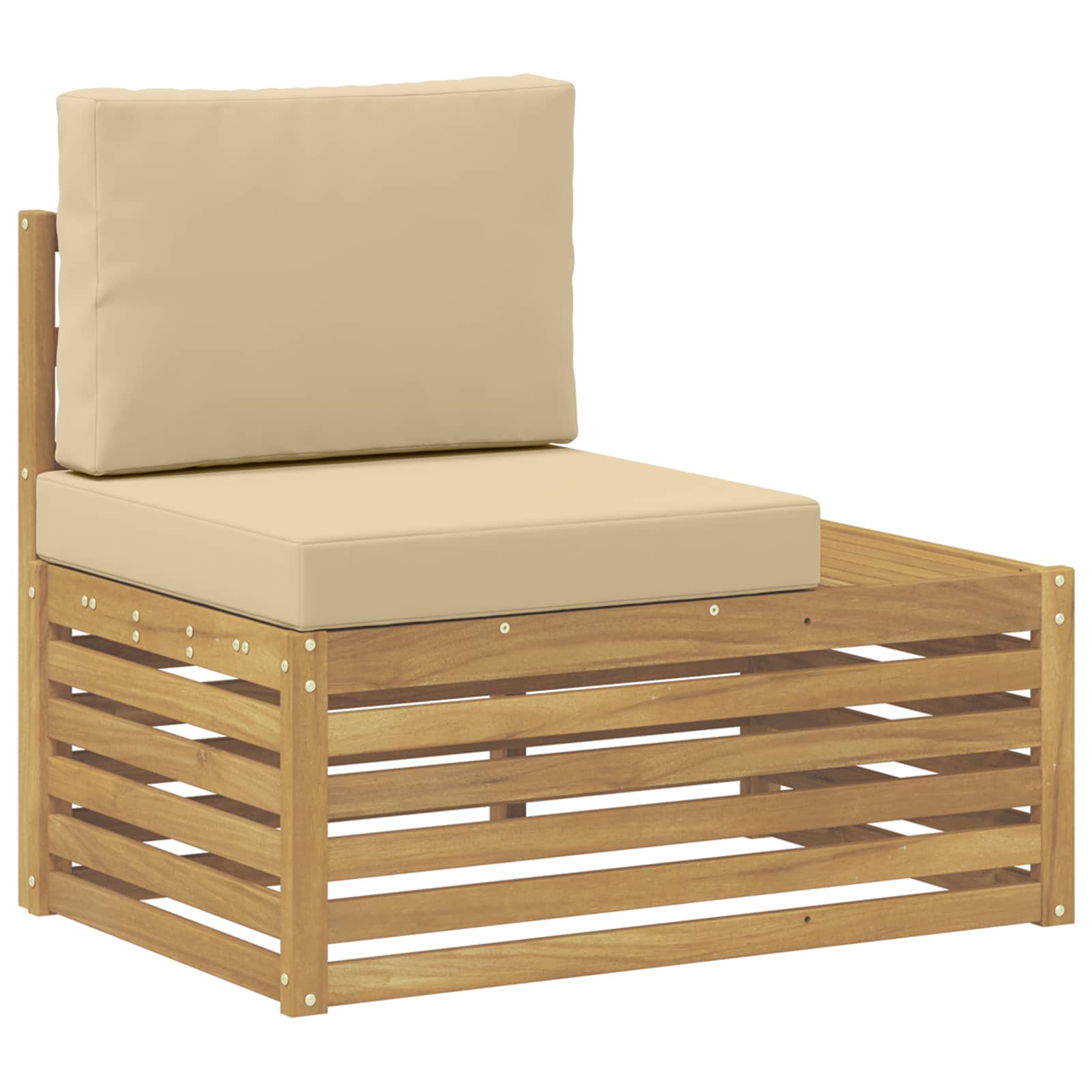 Maison Exclusive - Outdoor Endsofa Massivholz Akazie Weiß Gewasch