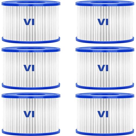 Lot De 6 Élément Filtrant De Piscine Pour Bestway Vi - Cartouches Filtrantes De Remplacementpour Lay-z-spa, Miami, Monaco, Vegas