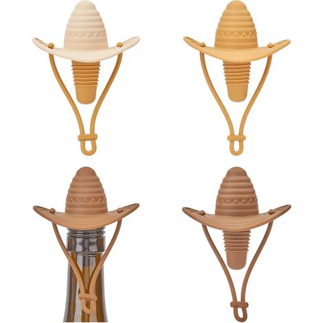 Bouchons À Vin En Silicone En Forme De Chapeau De Cowboy 3 Couleurs Amusants Pour Conserver La Fraîcheur Du Vin