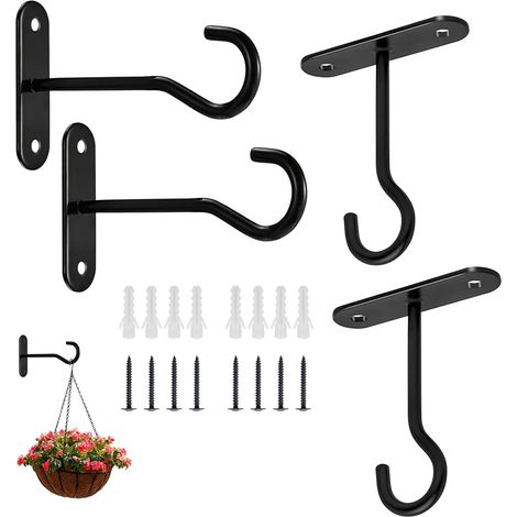 4 Pièces Métal Mur Crochet, Crochets De Plafond, Support Pour Plantes Suspendues