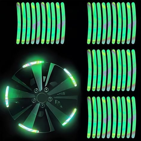 40 Bandes Réfléchissantes 1x9cm, Adaptées Pour Vélo, Moto Et Casque, Bande Reflechissante Casque Moto, Moto