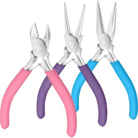 Pince Pour La Fabrication De Bijoux, Le Lot De Pinces À Bijoux Comprend Une Pince À Bec Aiguille, Une Pince À Bec Rond Et Un Coupe-fil, L'Emballage De Fils, Les Perles Et Les Travaux Manuels