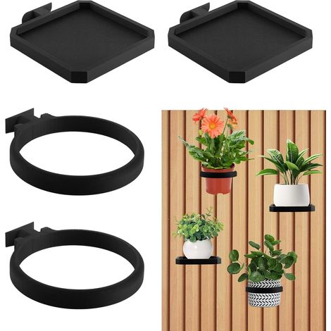 Plateaux Pour Plantes Lot De 4 Étagère Pour Panneau, Acoustique Accessoires Pour Panneaux Acoustiques Sans Perçage Supports De Pot