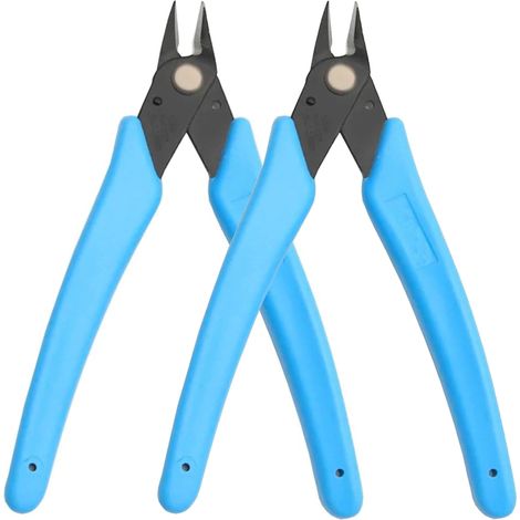 Lot De 2 Pinces Coupantes De Précision Pour La Fabrication De Bijoux, Électroniques, Loisirs Créatifs, 12,7 Cm, Mini Pinces Coupantes Latérales Pour Attaches De Fermeture Éclair, Modèles En Plastique