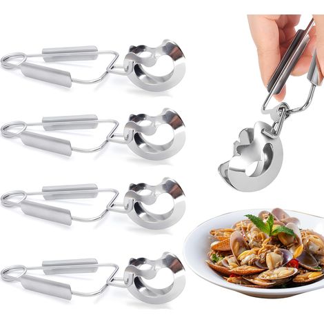 4 Pièces En Acier Inoxydable Escargot Escargot Pinces Fourchettes Escargot Clips Cuisine Nourriture Pinces Servant Pince Mini Pinces De Cuisine Nettoyage Facile,pour La Maison Restaurant Hôtel,durable