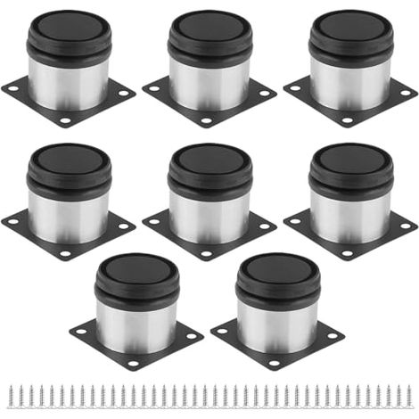 8 Pièces Pied De Meuble Réglables 5 Cm, Pied Reglable Pour Meuble, Ronds Métal Acier Inoxydable, Pieds Meuble Cuisine