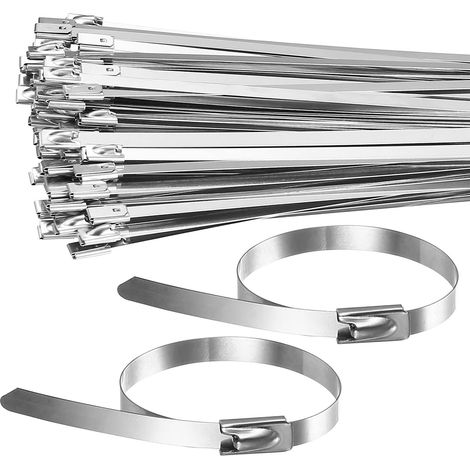 100 Pcs Collier De Serrage Inox, 4, 6 X 100 Mm Attache Câblées Acier Inoxydable 304