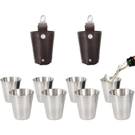 8 Pièces Mini Verre À Vin Acier, Empilable Mini Tasse Metal, Verres À Vin Empilables En Acier Inoxydable, Pour Maison, L'Extérieur