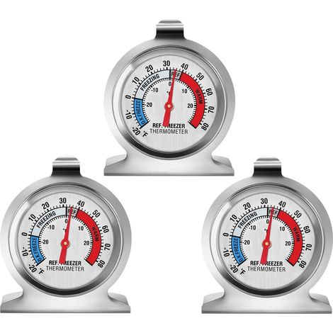 Thermomètre Pour Réfrigérateur, Thermomètre Pour Congélateur À Grand Cadran, Thermomètre De Température Pour Réfrigérateur, Congélateur Et Glacière (3 Pièce)